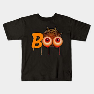 Boo - Scary Halloween Eyes Dripping With Blood Kids T-Shirt